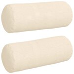 vidaXL Coussins d'accent 2 Pièces Crème Ø 15 x 40 cm