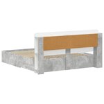 vidaXL Cadre de lit avec rangement Gris béton 200 x 200 cm