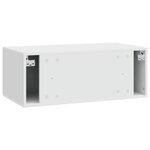 vidaXL Meuble TV mural 59 5 x 31 cm Blanc brillant Bois d'ingénierie