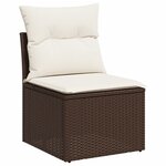 vidaXL Salon de jardin avec coussins 9 Pièces marron résine tressée