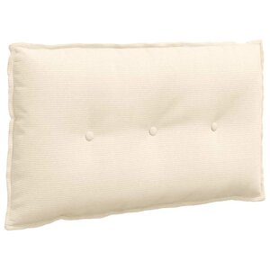 vidaXL Coussin de Dos Crème 80 x 50 cm Tissu en velours côtelé