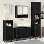 vidaXL Ensemble de mobilier de salle de bain 3 Pièces Chêne noir