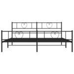vidaXL Cadre de lit métal sans matelas avec pied de lit noir 180x200cm