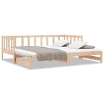 vidaXL Lit de jour avec lit gigogne 90x190 cm bois de pin massif