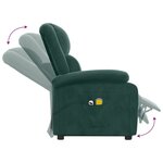 vidaXL Fauteuil de massage Vert foncé Velours