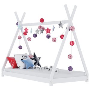 vidaXL Cadre de lit d'enfant Blanc Bois de pin massif 80x160 cm