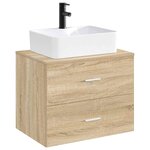 vidaXL Lavabo de salle de bains Noir Mat 48 5 x 37 5 x 13 cm métal