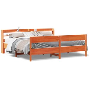 vidaXL Cadre de lit sans matelas cire marron 180x200cm bois pin massif