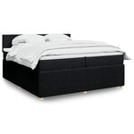 vidaXL Sommier à lattes de lit avec matelas Noir 200x200 cm Tissu