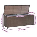 vidaXL Boîte de rangement de jardin marron 120x50x60 cm résine tressée