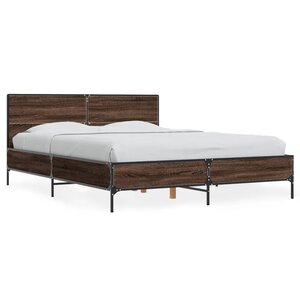 vidaXL Cadre de lit sans matelas chêne marron 135x190 cm
