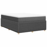 vidaXL Sommier à lattes de lit avec matelas Gris foncé 140x190cm Tissu