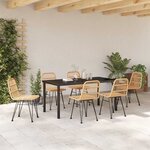 vidaXL Ensemble de salle à manger pour jardin 7 Pièces Marron Poly rotin