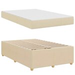 vidaXL Cadre de lit Autre Crème 120 x 190 cm tissu