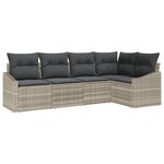 vidaXL Ensemble de salle à manger pour jardin 5 Pièces Gris clair