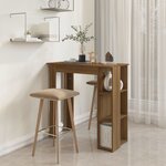 vidaXL Table de bar avec étagère chêne marron bois d'ingénierie
