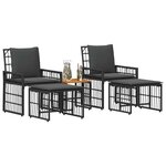 vidaXL Ensemble de meubles d'extérieur 5 pc Noir et Gris foncé