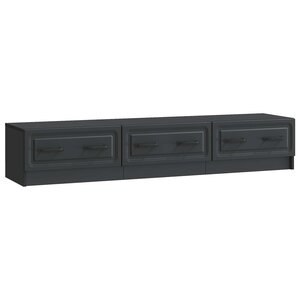 vidaXL Meuble TV avec tiroir Noir 147 x 34 5 x 27 cm Bois d'ingénierie