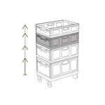 Pack and Move - Lot 3 Bacs Rangement Pliables - Charge 15 kg - 40 x 60 x 15 cm - Stockage  Outillage - Rangement Facile - Robustes - 31L