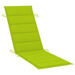 vidaXL Chaise longue à bascule avec coussin Bois de teck solide