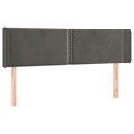 vidaXL Tête de lit avec oreilles Gris foncé 147x16x78/88 cm Velours