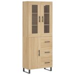 vidaXL Buffet haut Chêne sonoma 69 5x34x180 cm Bois d'ingénierie