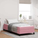 vidaXL Lit à ressorts avec matelas Rose 90 x 210 cm tissu