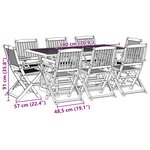 vidaXL Ensemble à manger de jardin 9 Pièces bois massif d'acacia