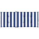 vidaXL Coussins de chaise à dossier haut lot de 4 rayures bleu/blanc