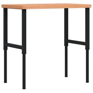 vidaXL Établi 100x60x(73-99 5) cm bois massif de hêtre rectangulaire