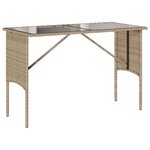 vidaXL Ensemble à manger de jardin et coussins 3 Pièces Beige poly rotin