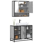 vidaXL Ensemble de meubles de salle de bain 2 Pièces Sonoma gris