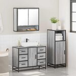 vidaXL Ensemble de meubles de salle de bain 3 Pièces Sonoma gris