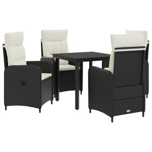 vidaXL Ensemble de Tables Basses 5 Pièces Noir et blanc crème