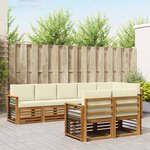 vidaXL Ensembles de canapés avec coussin 8 Pièces Naturel et Crème