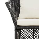 vidaXL Salon de jardin 2 Pièces avec coussins Noir Résine tressée