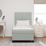 vidaXL Lit à ressort avec matelas et lumière LED Gris clair 90x190 cm Velours