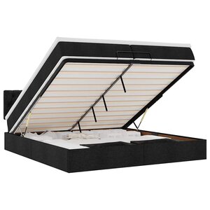 VidaXL Cadre de lit ottoman avec matelas noir 200x200 cm tissu