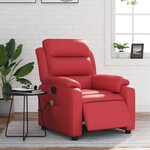 vidaXL Fauteuil de massage inclinable électrique rouge similicuir