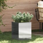 vidaXL Cache-pot de jardin Argenté 50 x 32 x 40 cm Acier inoxydable