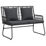 vidaXL Banc de jardin Noir  Anthracite Rattan synthétique  acier