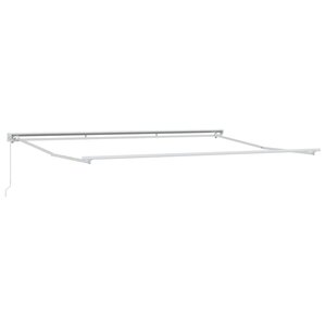 vidaXL Cadre de auvent manuel Réglable Blanc 5 × 3 5 m Acier