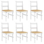 vidaXL Ensemble à manger Panama 7 Pièces blanc bois de pin massif