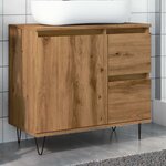 vidaXL Armoire de lavabo de salle de bain chêne artisanal 65x33x60 cm