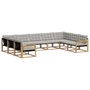 vidaXL Ensemble de canapés d'extérieur 9 Pièces Blanc et gris clair