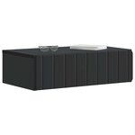 vidaXL Table d'appoint murale Noir 59 x 34 5 x 17 cm Bois d'ingénierie