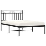 vidaXL Cadre de lit métal sans matelas avec tête de lit noir 100x200cm
