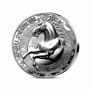 Année du cheval - Monnaie de 20€ 1 Oz Argent Haut-Relief