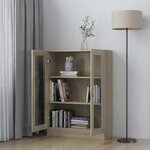 vidaXL Armoire à vitrine Chêne sonoma 82 5x30 5x115 cm Bois ingénierie