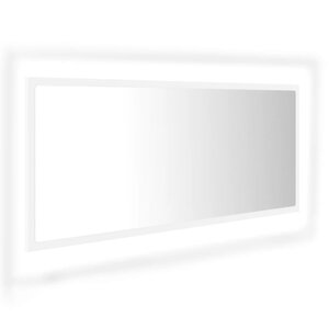 vidaXL Miroir à LED de salle de bain Blanc 100x8 5x37 cm Acrylique